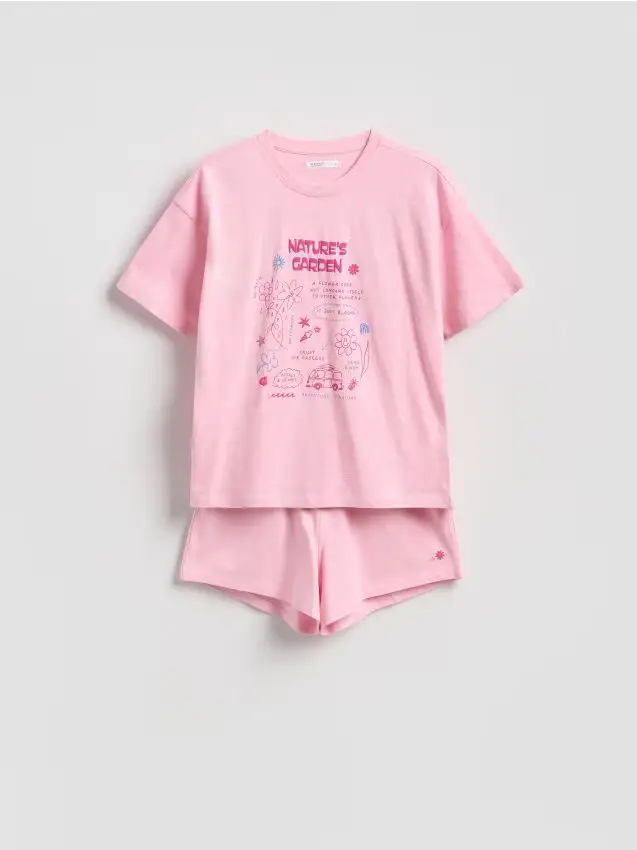 Set pigiama da due pezzi in misto cotone - rosa