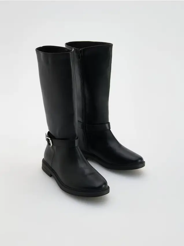 Reserved Stivali alti in ecopelle - nero