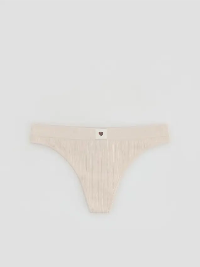 Reserved String perizoma a coste - beige