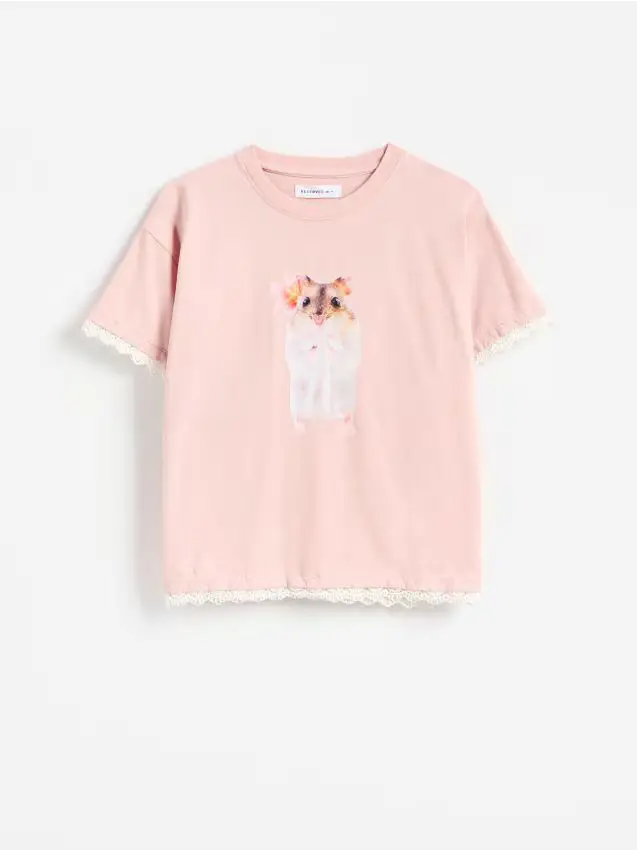 T-shirt con stampa - rosa cipria