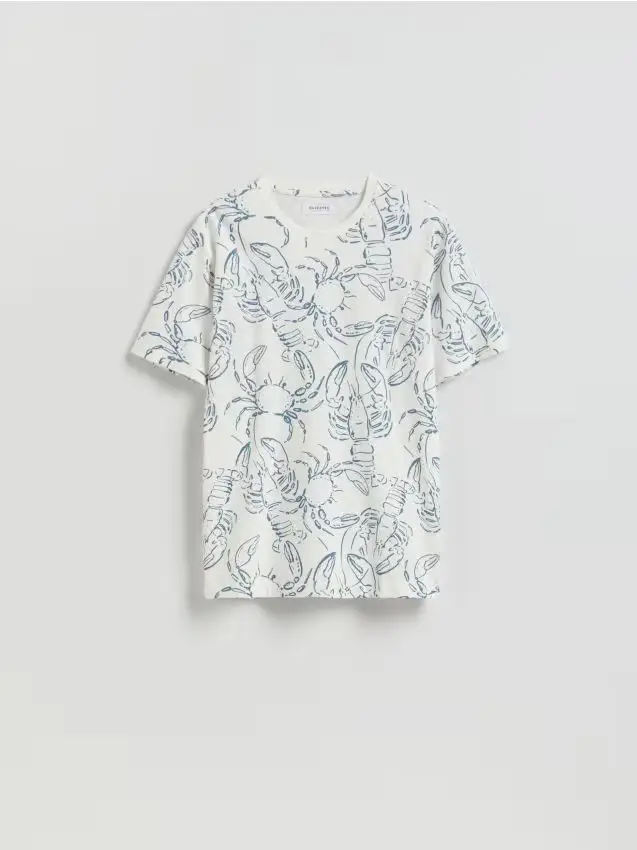 Reserved T-shirt regular fit - panna