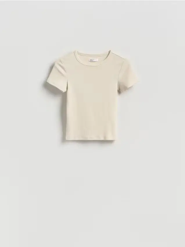 T-shirt slim fit misto modal - nude