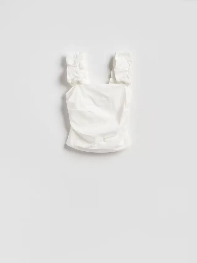 Reserved Top con bretelle sottili decorative - bianco