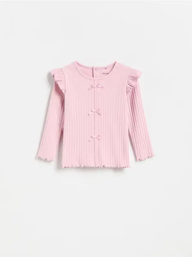 Top con volant - rosa cipria