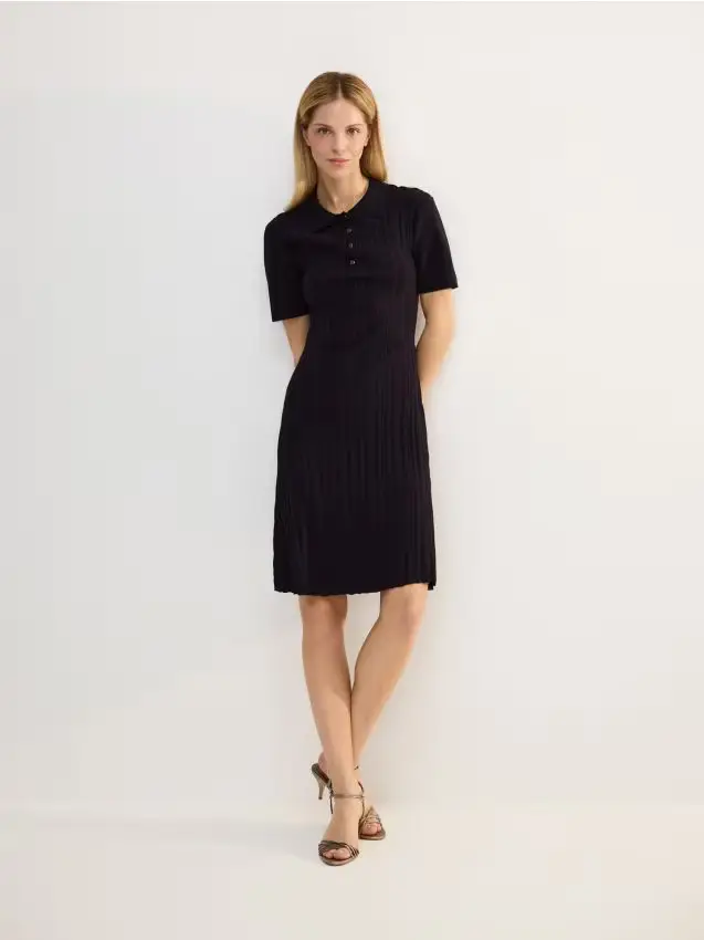 Reserved Vestito in jersey - blu scuro