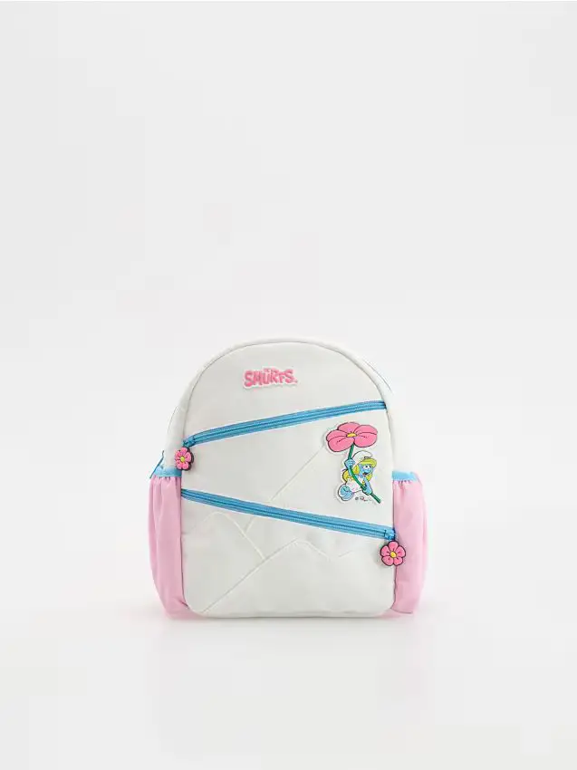 Reserved Zaino in cotone dei Puffi - panna