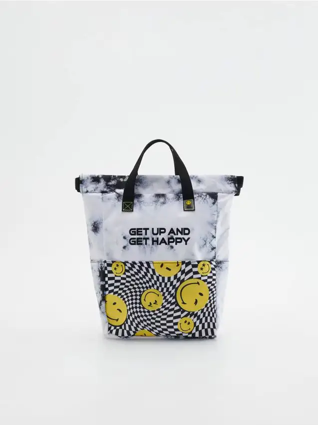 Reserved Zaino multicolore con parte superiore arrotolata - nero