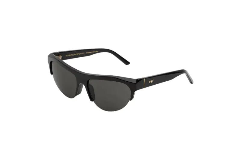 Retrosuperfuture Unisex IZ8 ORA BLACK Occhiali da sole Acetato Nero Nero Cat Eye Normale