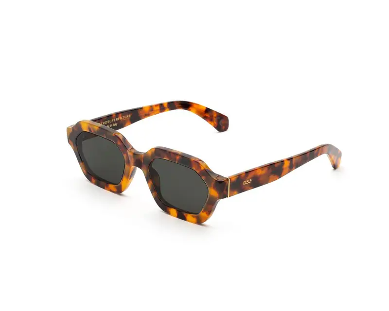 Retrosuperfuture Unisex J9Q Pooch Spotted havana Occhiali da sole Acetato Havana Grigio Geometrica