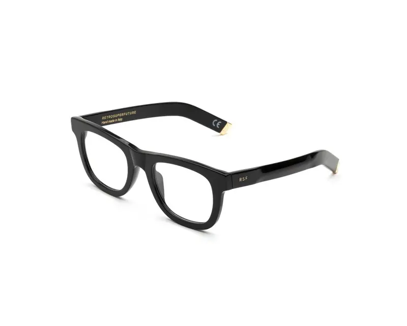 Retrosuperfuture Unisex SI8 Ciccio Optical Nero Montature da vista Acetato Nero Squadrata