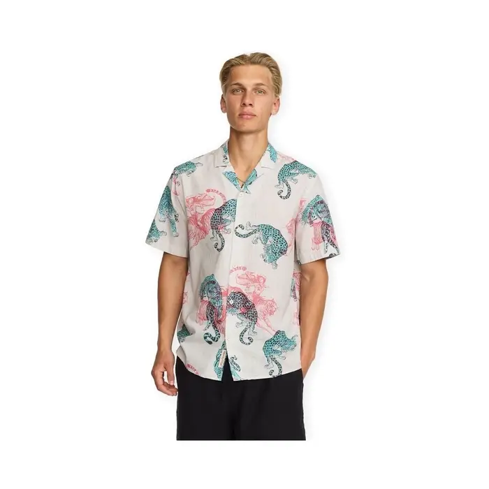 Revolution Camicia a maniche corte Cuban Shirt 3249 - Off White Bianco