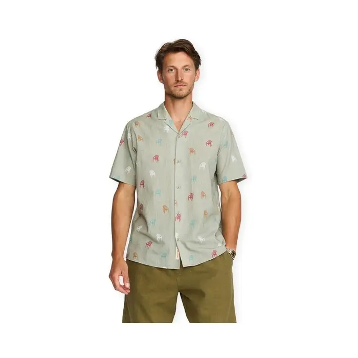 Revolution Camicia a maniche corte Cuban Shirt 3251 - Light Green Verde