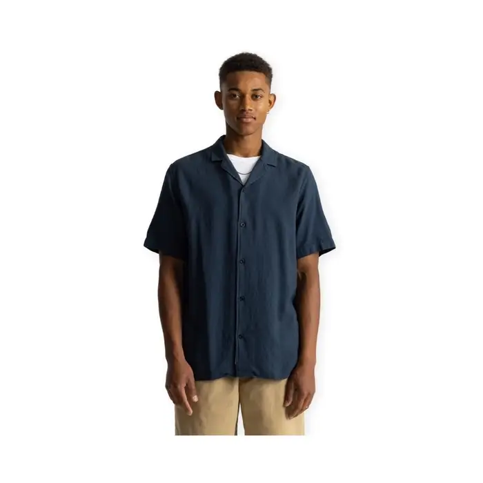 Revolution Camicia a maniche corte Cuban Shirt 3927 - Navy Blu