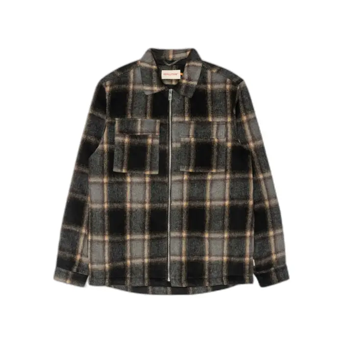 Revolution Camicia a quadri pesante con chiusura a bottoni
