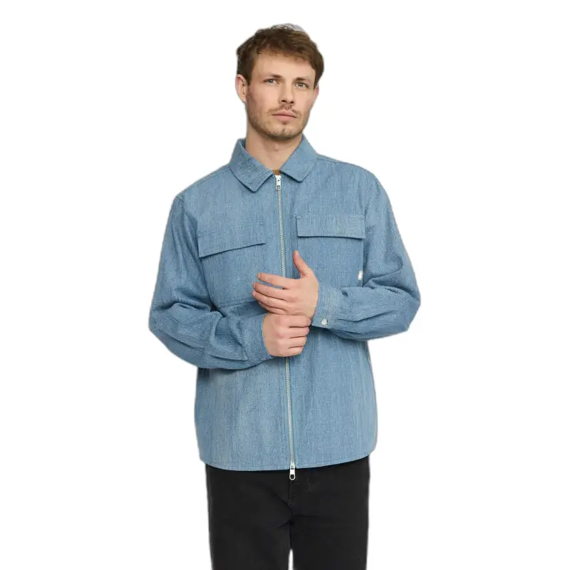 Revolution Camicia in denim con zip Worker