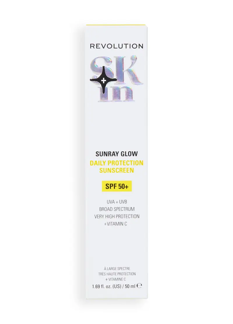 Revolution Skin Sunray Glow Daily Protection Crema Solare Spf 50+ Con Vitamin C, Donna, Bianco