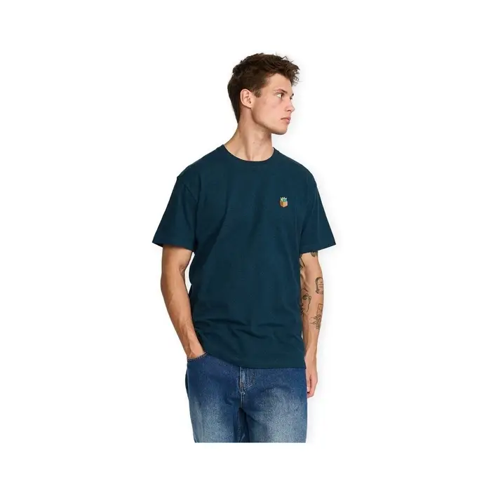 Revolution T-shirt & Polo Application T-Shirt 1456 SIX - Dark Petrol Melange Blu