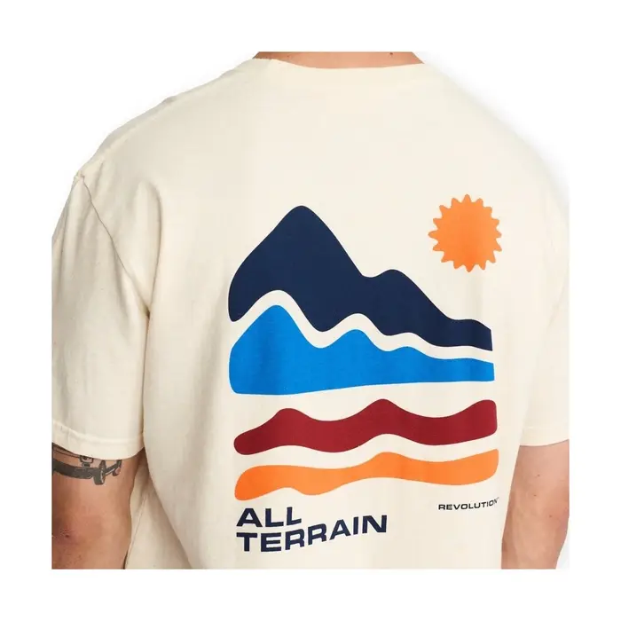 Revolution T-shirt & Polo Printed T-Shirt 1459 TER - Off White Melange Beige
