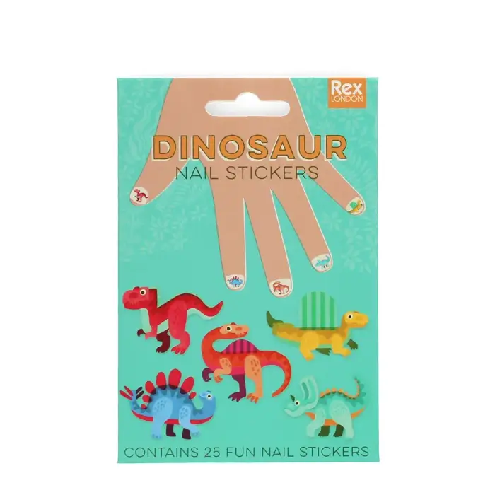 Rex London Adesivi per unghie dinosauri per bambini (x30) Multicolore