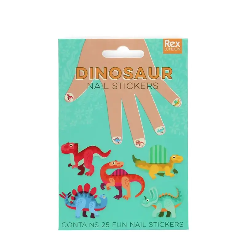 Rex London Adesivi per unghie dinosauri per bambini (x30) Multicolore