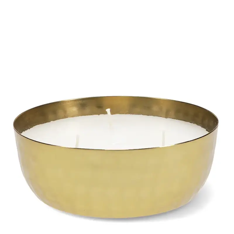 Rex London Candele profumate a forma di ciotola con 3 stoppini - metallo martellato dorato per bambini