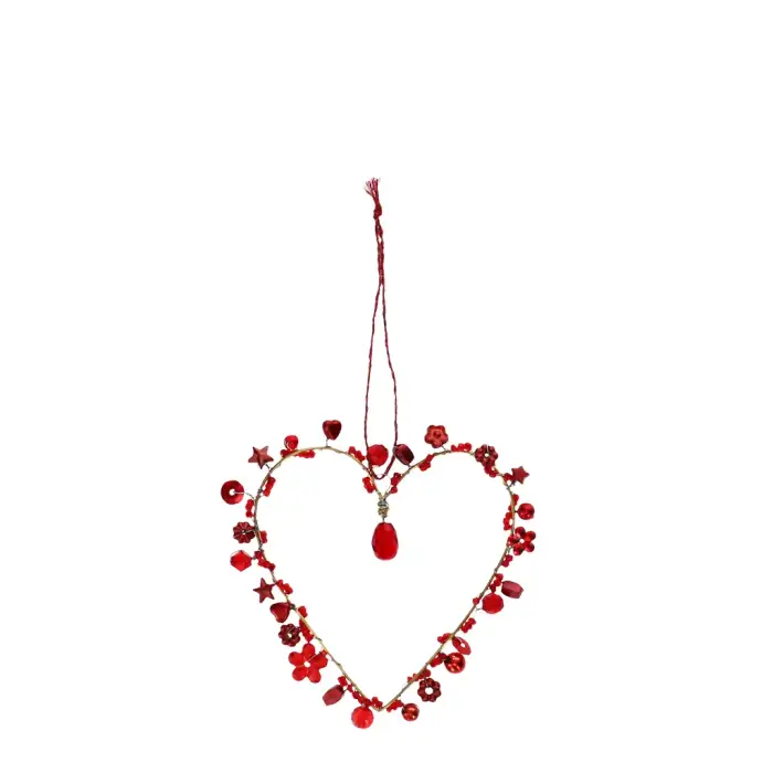 Rex London Oggetto decorativo a forma di cuore in perline fatto a mano