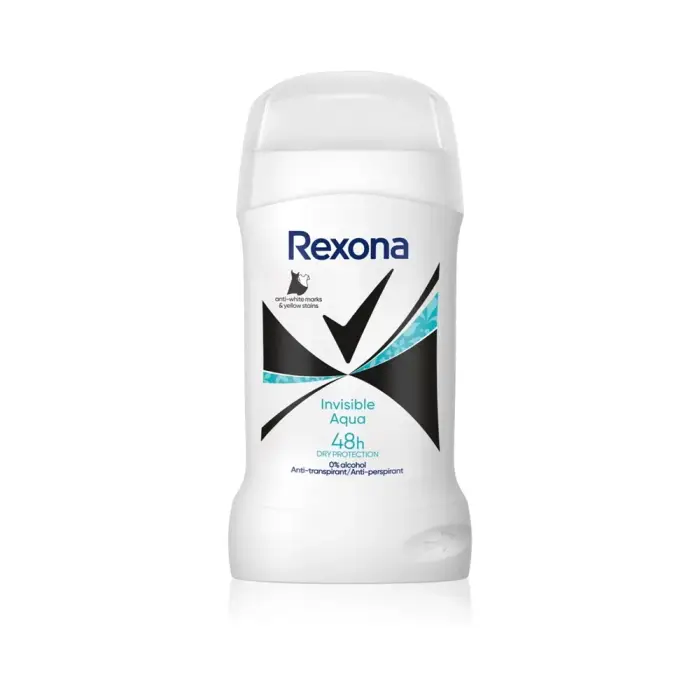 Rexona Invisible Aqua antitraspirante solido contro le macchie bianche 50 ml