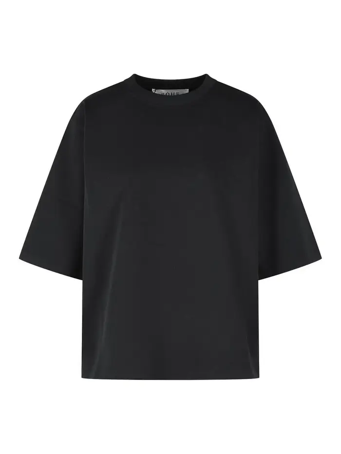 T-shirt nera in cotone Nero