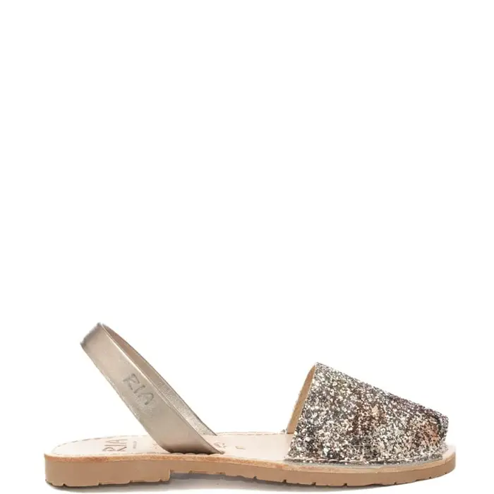 sandali slip on bassi donna in pelle glitter merrone