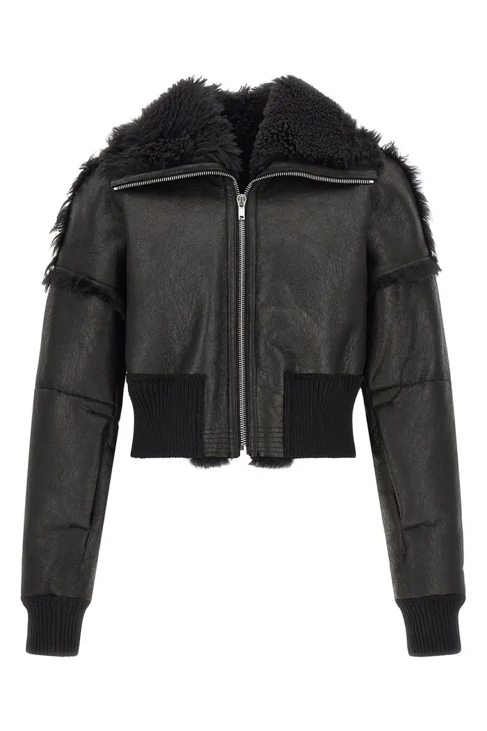 RICK OWENS Bomber Flight Jkt Cropped Nero