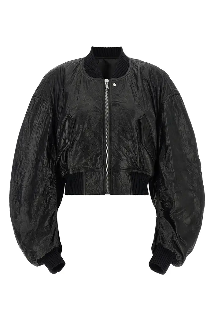 RICK OWENS Bomber Secchia Cropped Flight Nero