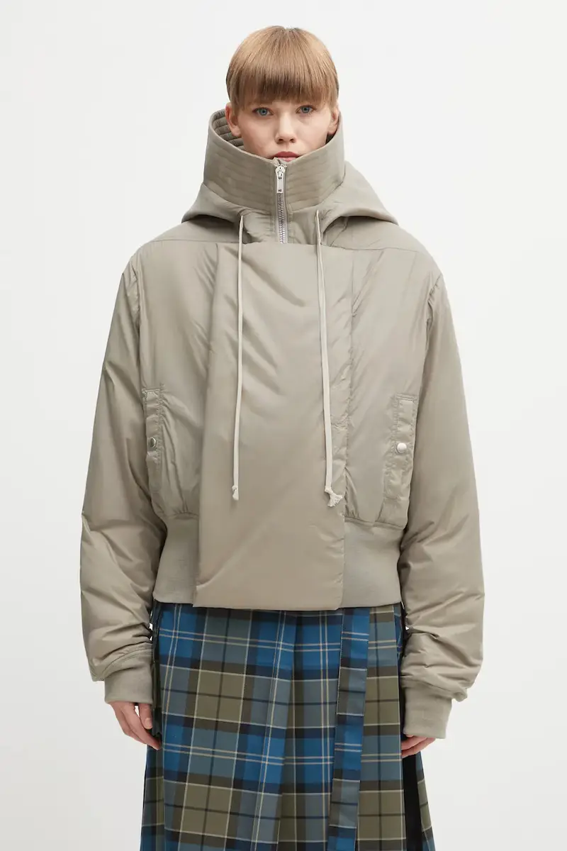 Rick Owens DRKSHDW giacca Cropped Alice Parka colore beige DS02E7731.NP