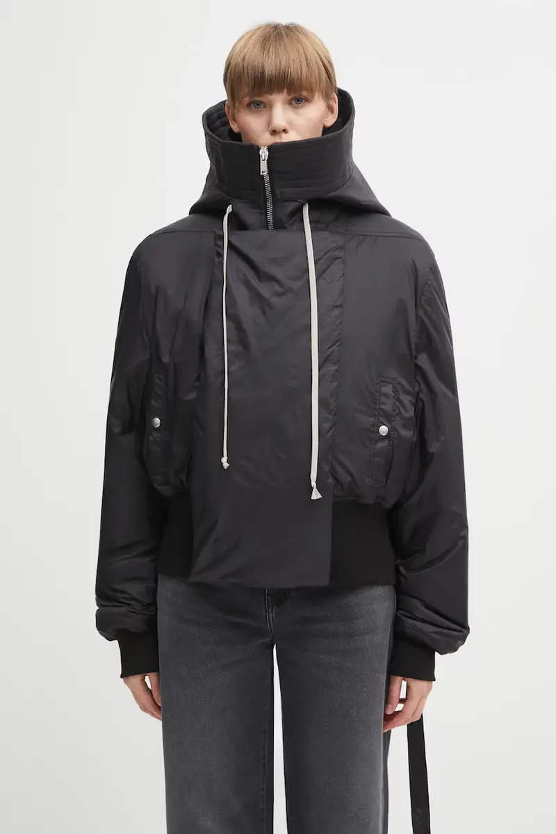 Rick Owens DRKSHDW giacca Cropped Alice Parka colore nero DS02E7731.NP