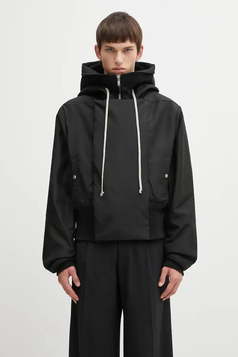 Rick Owens DRKSHDW giacca Cropped Alice Parka colore nero DU02E7781.NCV