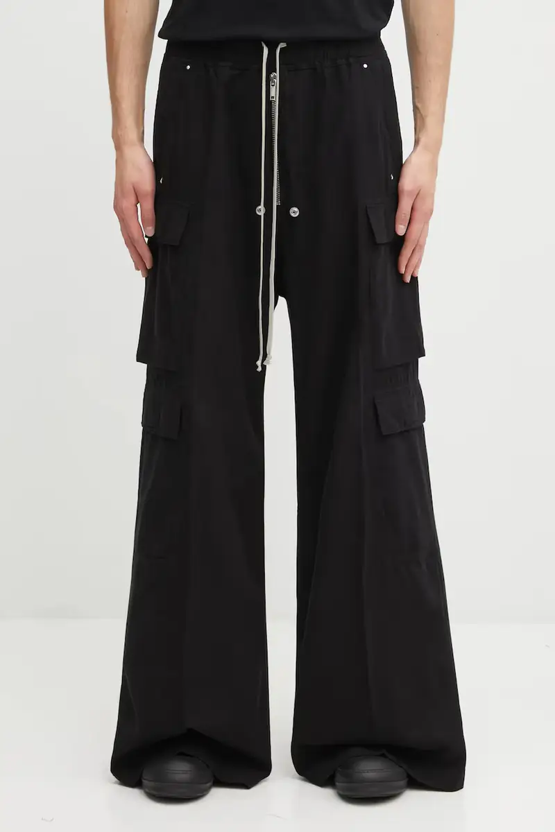 Rick Owens DRKSHDW pantaloni in cotone Double Cargo Jumbo Belas uomo colore nero DU02E7398.CFL