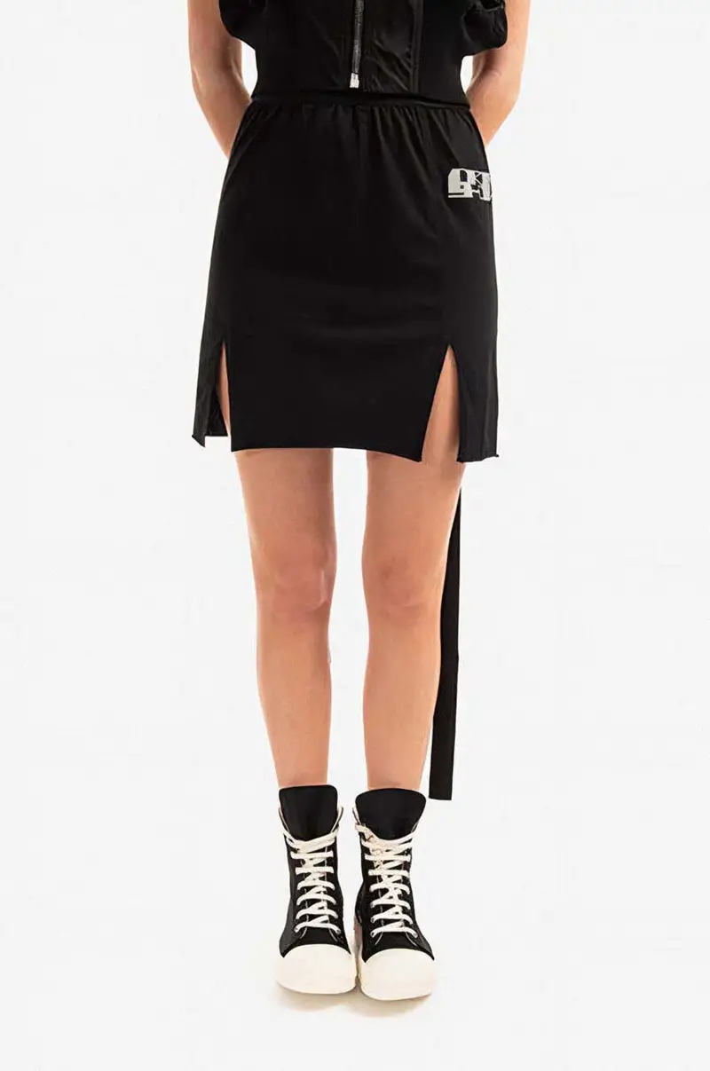 Rick Owens DRKSHDW Rick Owens gonna in cotone DS01B7343 RNEP3 Nero