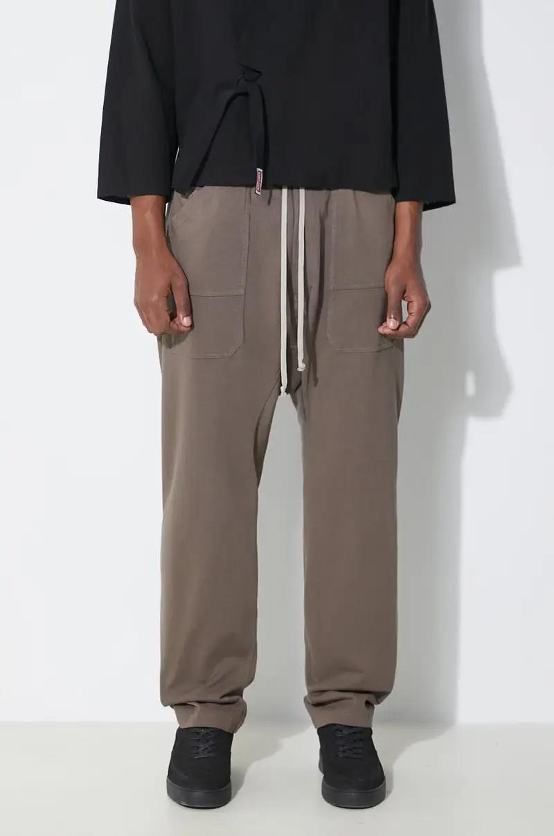 Rick Owens DRKSHDW Rick Owens pantaloni da jogging in cotone colore marrone DU01D1370.RIG.34