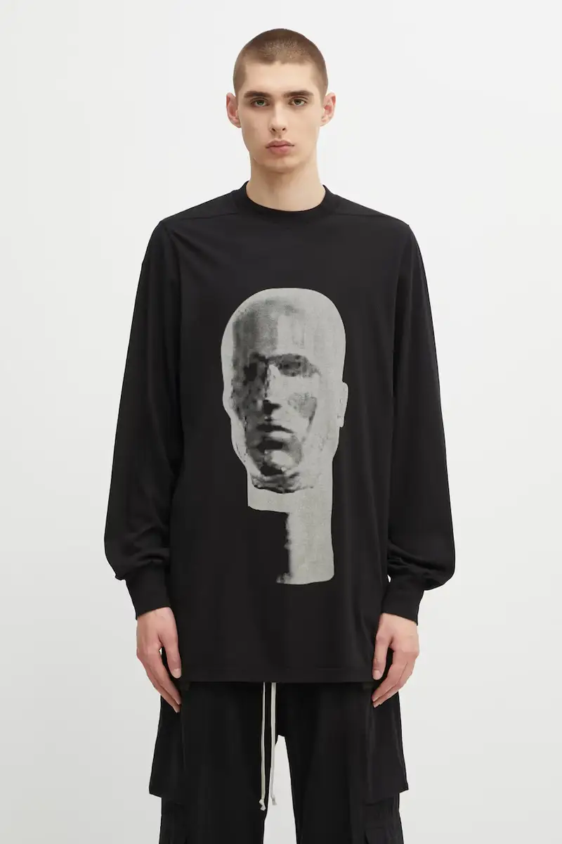 Rick Owens DRKSHDW top a maniche lunghe in cotone Jumbo Ls T colore nero DU02E7261.RNEP1