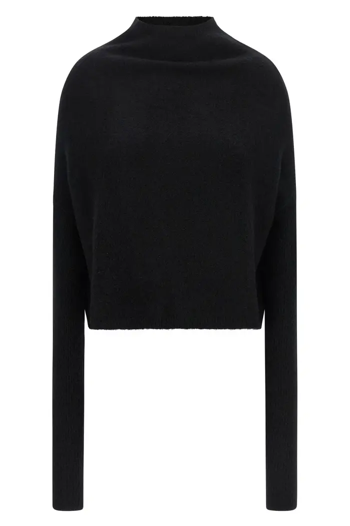 RICK OWENS Maglia Ls Crater Nero
