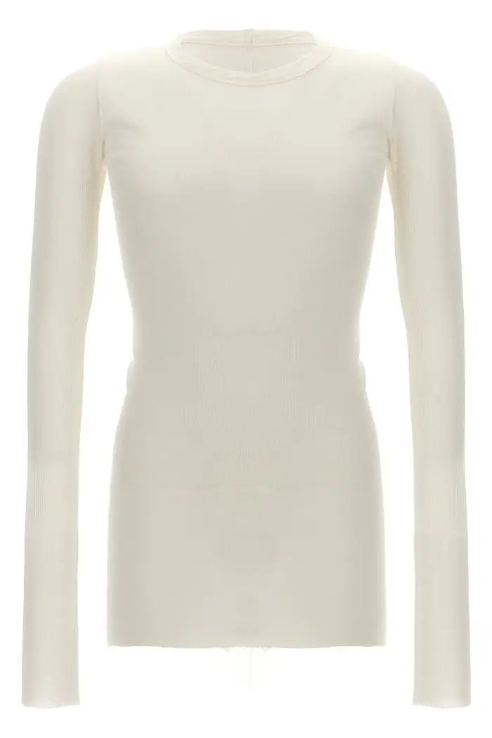 RICK OWENS T-Shirt Rib Ls T Bianco