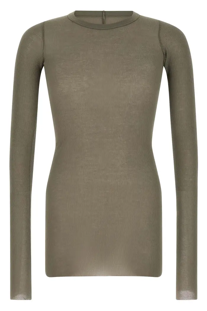 RICK OWENS T-Shirt Rib Ls T Grigio