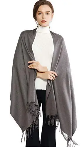 RIIQIICHY Sciarpa Grigio Donna Pashmina Scialle Invernale Caldo Stola Elegante Cerimonia Regalo Donna
