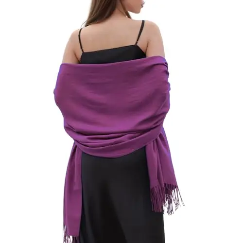 RIIQIICHY Sciarpa Viola Donna Pashmina Scialle Invernale Caldo Stola Elegante Cerimonia Regalo Donna