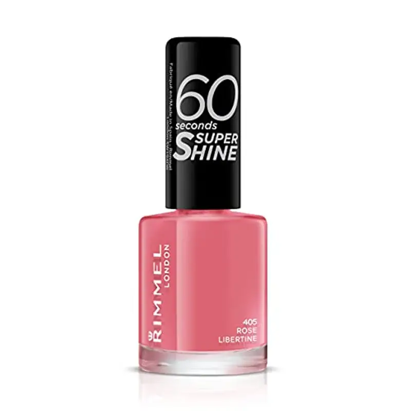 Rimmel London Rimmel 60 Seconds Super Shine Smalto, 405 Rose Libertine, Smalto asciugatura rapida, Colore vibrante, A lunga tenuta, 8