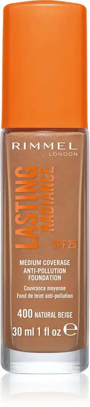 Rimmel Lasting Radiance Fondotinta Illuminante SPF 25 400 Natural Beige 30 ml