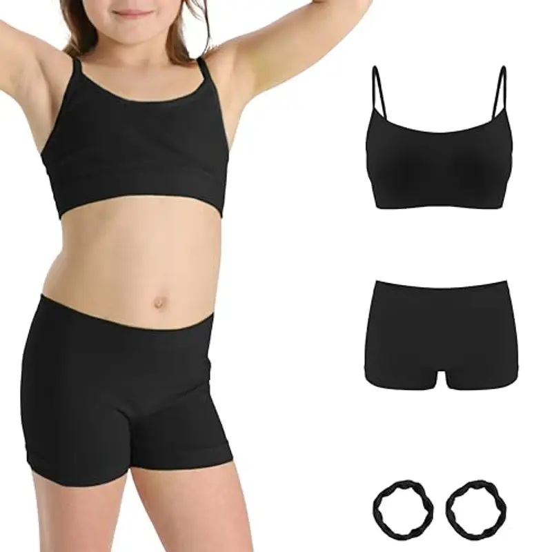 Risalti Set Top e Pantaloncini Bambina in Microfibra - Top Ragazza Seamless