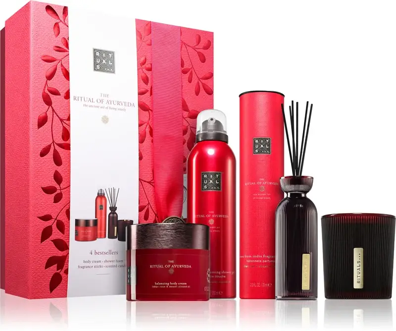 Rituals The Ritual Of Ayurveda confezione regalo da donna doccia schiuma 200 ml + crema delicata corpo 200 ml + candela profumata 140 g +