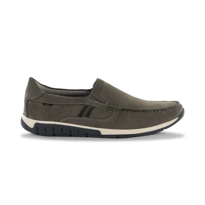 ROAD 3 Mocassini casual da uomo grigio scuro in pelle scamosciata