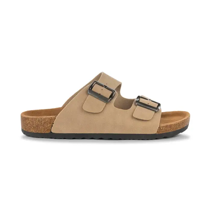 ROAD 3 Sandali a doppia fascia da uomo beige effetto scamosciato