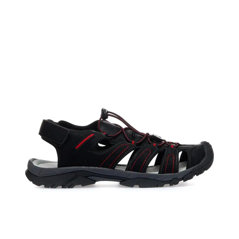 ROAD 3 Sandali neri sportivi con gabbia e lacci elastici